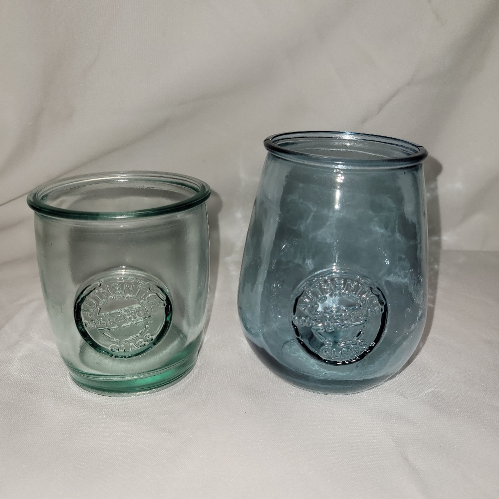 San Miguel 100% Recycled Embossed wine glass and tumbler